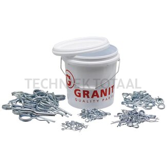 GRANIT Borgveren set Ø 2, 3, 4, 5, 8 mm dubbel gebogen - 20 stuks per maat