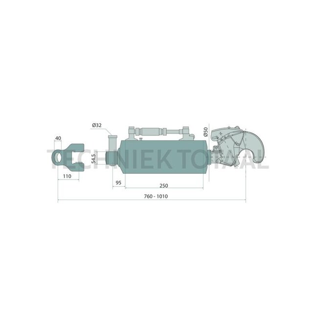 GRANIT Hydraulische topstang Cat. 3 - 760 / 1010 mm