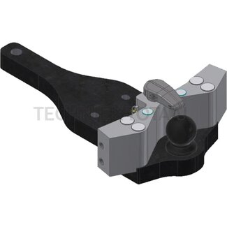 Walterscheid Support plate ball 80, 595 x 200 x 50 mm, 3000 kg, center bolt Ø 30,5 mm