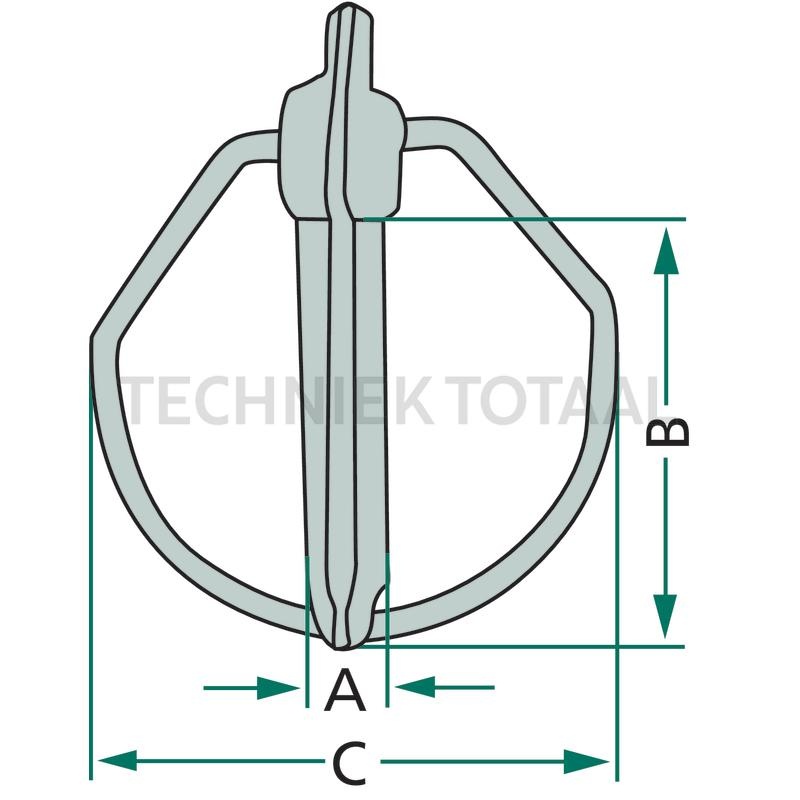 Borgpennen set cat. 3 16 x 61 mm verzinkt - 2 stuks, foto 2 van 3
