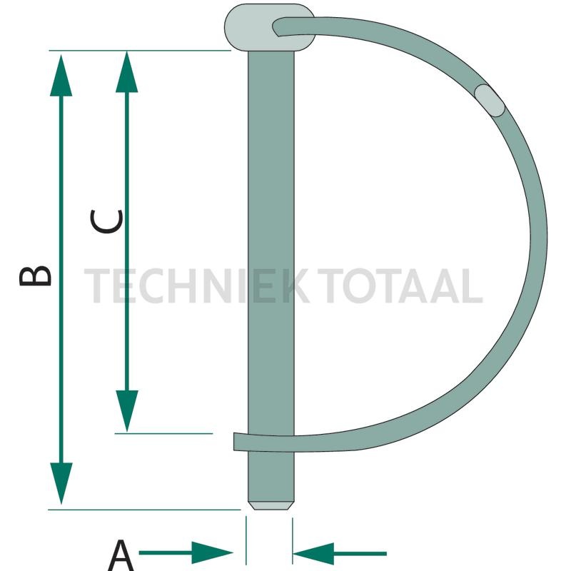 Buisvergrendelingspennen set 6 x 57 mm verzinkt - 5 stuks | 4990/05496, foto 2 van 2