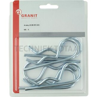 Federstecker Ø 6 mm, 28 - 45 mm, verzinkt - 5 Stück