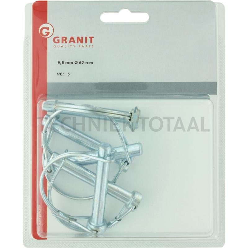 Buisvergrendelingspennen set 9,5 x 57 mm verzinkt - 5 stuks | 549/90056