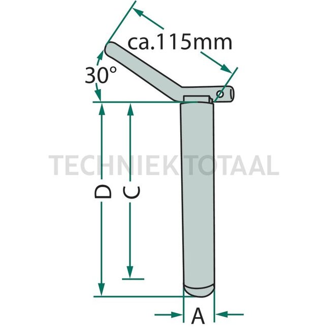 GRANIT Unterlenkerbolzen Kat. 1, 22 mm, 267 mm, ohne Kette