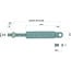 GRANIT Gasdruckdämpfer - 65421001, 1-99-976-005, 52736, 052736, I1-99-976-005 | A: 605 mm | B: 295 mm | C: 8 mm | D: 8 mm | d1: 8 mm | d2: 18 mm | Form: diverse | Hub: 250 mm | Newton: 150