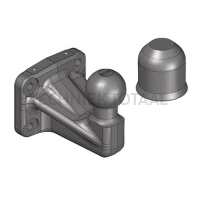 Scharmüller Flanschkugel - 777157016010-SET, 15.701.6010-SET | Lochabstand: 83 x 56 mm | Stützlast: 250 kg | D-Wert: 31 kN | Bohrung: M10 mm | Kugelüberstand: 103 mm | Verriegelung: Kugel 50