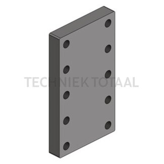 Scharmüller Aanlasplaat 160 x 282 x 30 mm, M20, gatenpatroon 120 x 120 mm