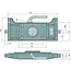 Scharmüller Adaptor plate Height adjustable with handle - 77707733052, 7.7330.52-A02, 07.7330.52-A02 | Load capacity: 3000 kg | D-value: 89,3 kN | Rail width: 330 mm | Hole pattern: 140 x 80 mm | Guide width: 32 mm | Plate height: 150 mm | Thread: M20 | Colour: Black