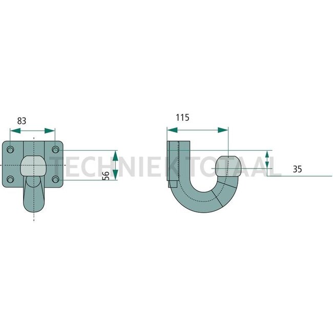 ROCKINGER Flanschkugel - 787KK260, ROKK260 | Lochabstand: 83 x 56 mm | Stützlast: 275 kg | D-Wert: 22,5 kN | Bohrung: M10 mm | Kugelüberstand: 115 mm | Verriegelung: Kugel 50