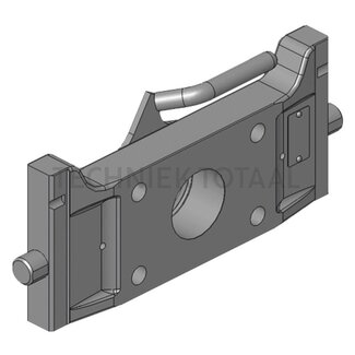 Scharmüller Adapter plate rail width 335 mm, hole pattern 140 x 80 mm, M20