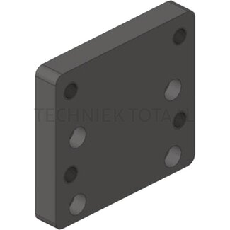 Scharmüller Schroefplaat 185 x 205 x 30 mm, 4x M16 / 4x M20, 8 boringen