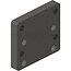 Scharmüller Bolt-on plate 185 x 205 x 30 mm, 4x M16 / 4x M20, 8 bores