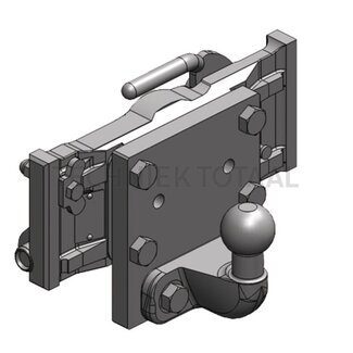 Scharmüller Drawbar ball 50, rail 295 mm, pin Ø 25 mm, 200 kg, black