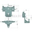 Scharmüller Innenteil Kuppelpunkt 10cm tiefer - 77707733005 | Schienenbreite: 330 mm | Führungsbreite: 32 mm | Rastbolzen Ø: 25 mm | Stützlast: 250 kg | D-Wert: 31 kN | Ausladung: 147 mm | Plattenhöhe: 150 mm | Bohrung: M20 mm | Farbe: Schwarz | Beschreibung: Höhenve