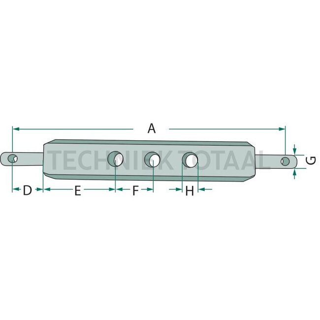 GRANIT Linkage drawbar cat. 2 | 770 x 80 x 40 mm | 3 holes