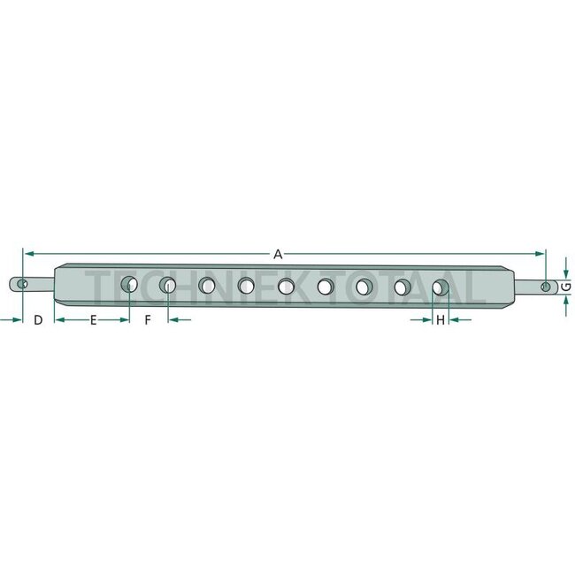 GRANIT Linkage drawbar cat. 2 | 770 x 80 x 40 mm | 3 holes
