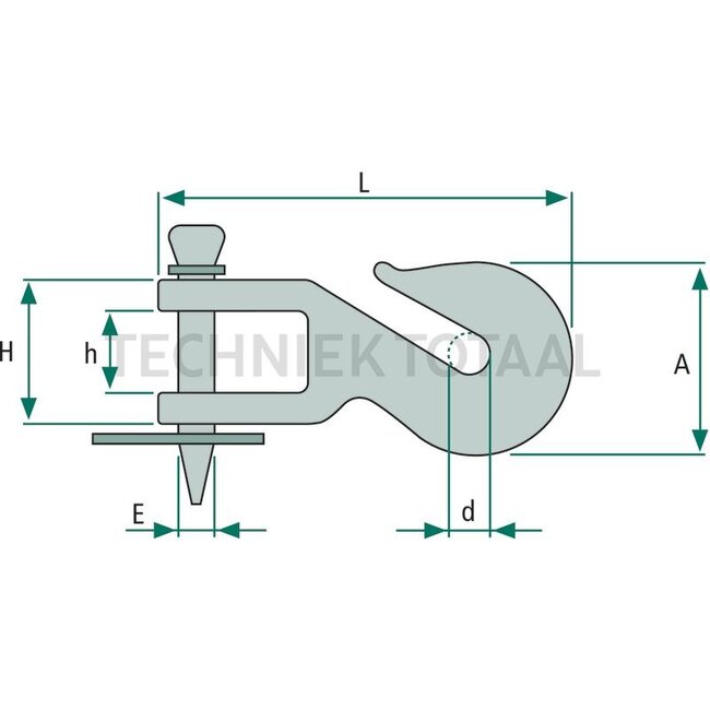 Hook for drawbars | 190 mm | 19 mm | 4300 kg - 13158