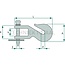 Haak voor gatenbalk 90 mm - 190 mm - 19 mm - 4300 kg