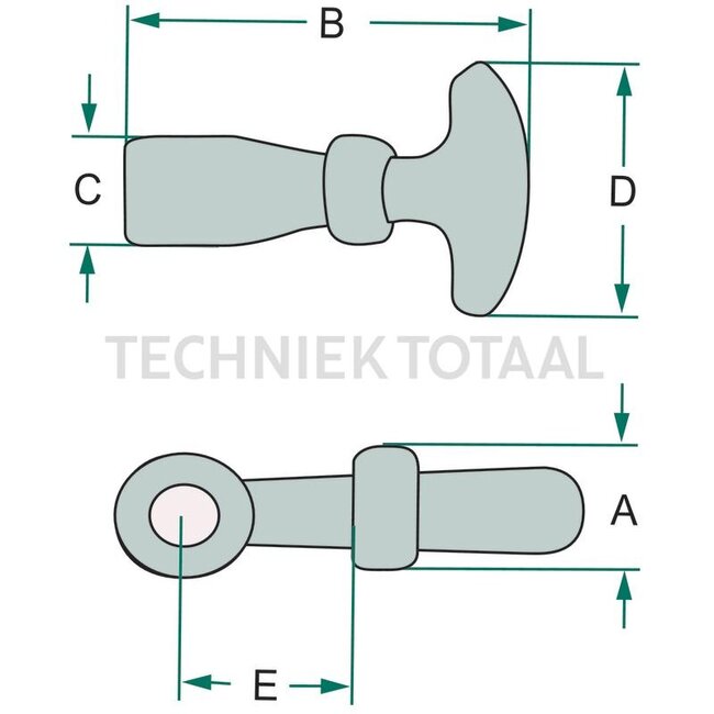 Haubenhalter kurz - 4990026, 20023173 | Ausführung: kurz | A: 17 mm | B: 65 mm | C: 20 mm
