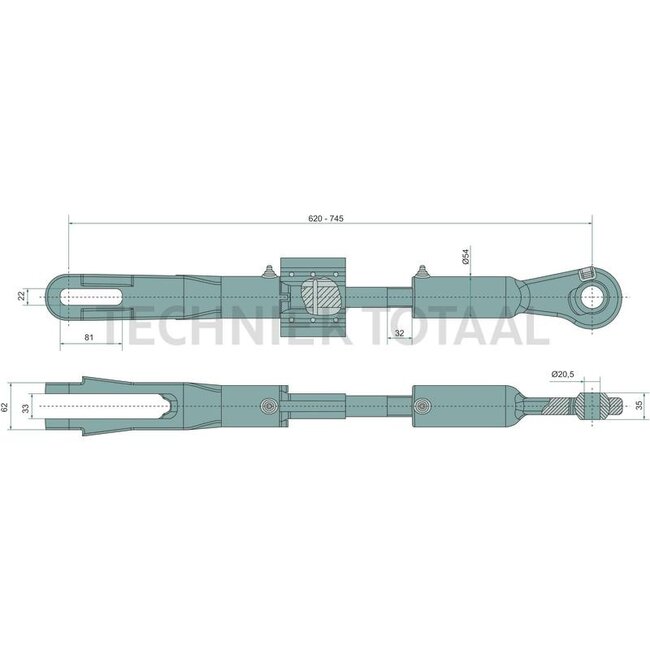 GRANIT Lifting strut re. + li. verwendbar - 71812403, RE245477, RE245479