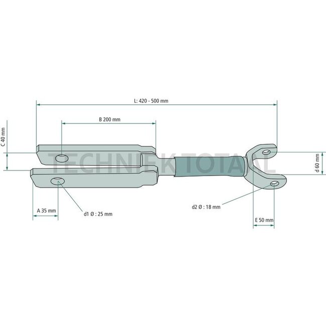 GRANIT Hefstang links 420 - 500 mm Steyr 540-768, 8045-8075