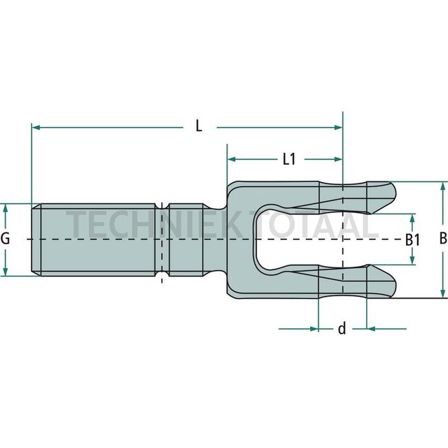 Walterscheid Gaffelstang - 395201459, 201459 | d: 20 mm | L: 180 mm | L1: 105 mm | B: 48 mm | B1: 21 mm | G: M30 mm