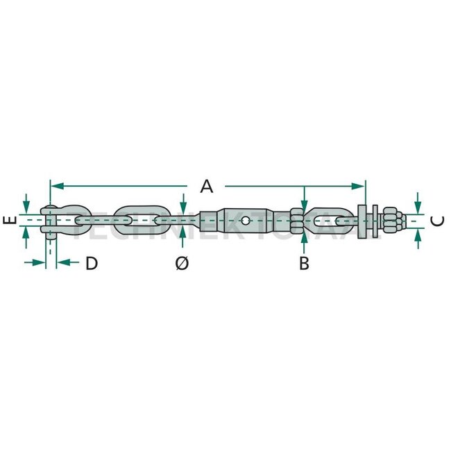 GRANIT Stabilisatorkette - 718IM-A02, 70032004, 070032004 | A: 420 mm | B: M14x2 mm | Ø: 10 mm | C: 16 mm | D: 14 mm | E: 18 mm