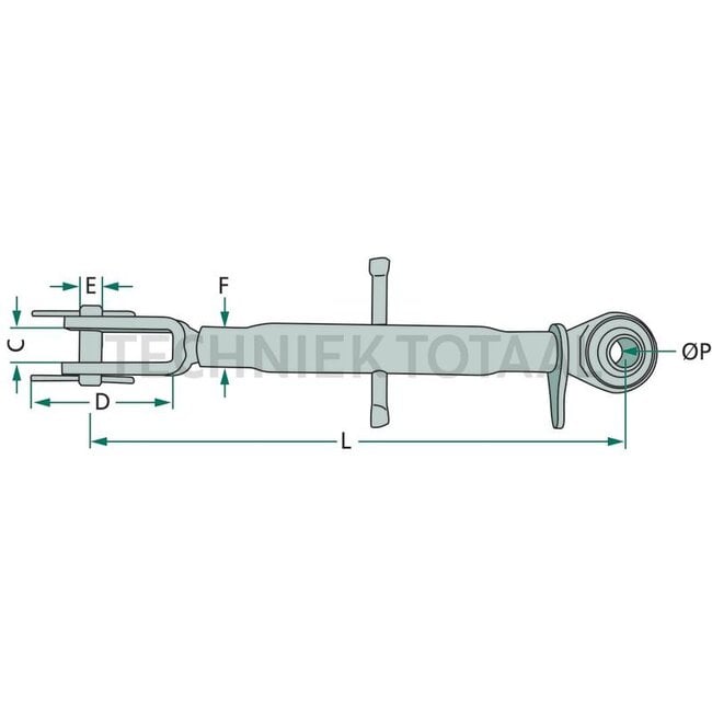Stabilisator Gabel und Kugel 420 - 570 mm, 24 x 3 mm, Ø 19 mm