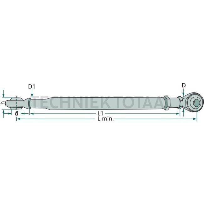 Stabilisator oog beide zijden 690 mm, 24 x 3 mm