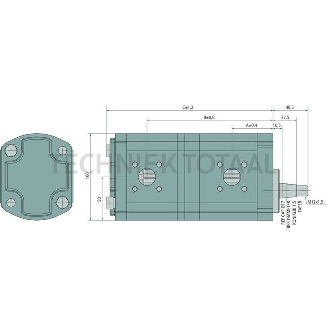 GRANIT Double hydraulic pump 16 + 14 cm³/rpm., taper 1:5 | F178940010070, G178940010010, 0510665381