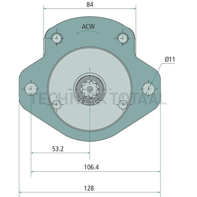 GRANIT GRANIT double pump - 25999064, 0510765351, 1-32-375-101, 132375102 | Output volume: 22,5 + 16 cc/rev | Drive shaft: Splined shaft 9 splines, 17 x 14