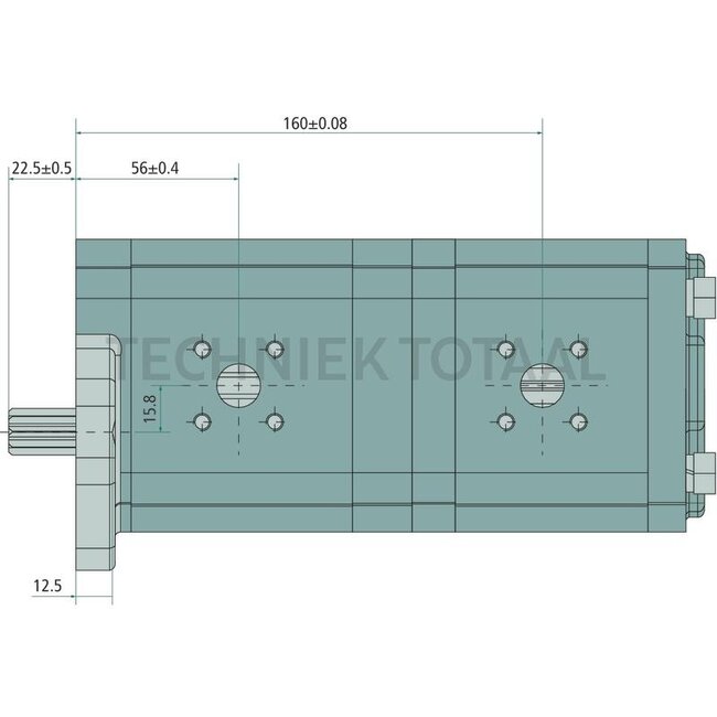 GRANIT GRANIT double pump - 25999064, 0510765351, 1-32-375-101, 132375102 | Output volume: 22,5 + 16 cc/rev | Drive shaft: Splined shaft 9 splines, 17 x 14