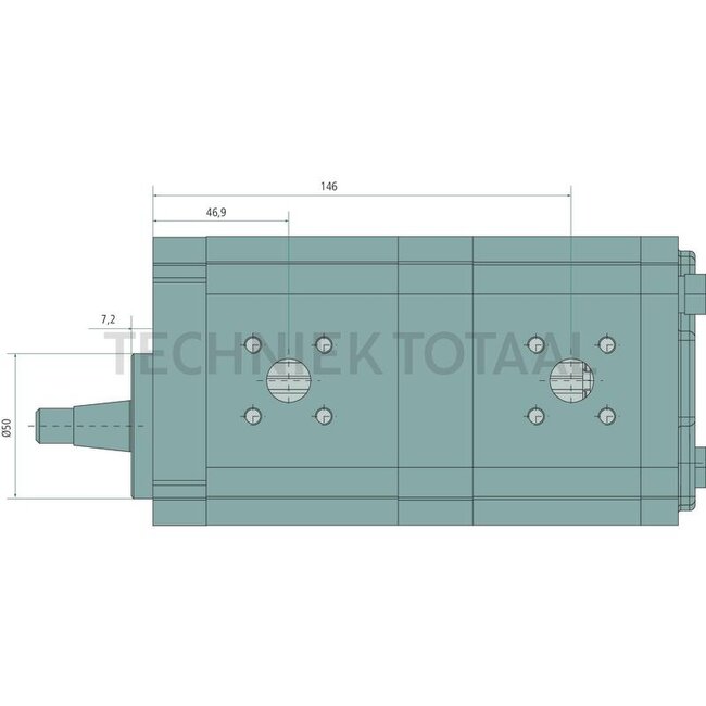 GRANIT GRANIT double pump - 25999041, G380940010110, 0510665382, 01176000 | Output volume: 16 + 11 cc/rev | Drive shaft: Taper 1:5, Ø 17 x 17 | Bosch no.: 0510665382