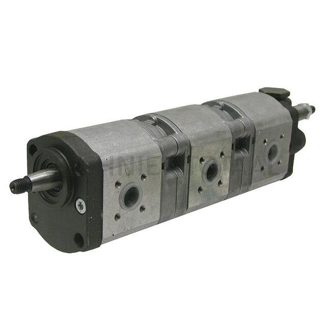 Bosch/Rexroth Drievoudige hydrauliekpomp linksdraaiend - 2560510665396, G395940010011, 510665396, 0510665396 | OEM-uitvoering: 016861011020 | Aandrijfas: Conus: 1:5, Ø: 17 x 17 | Draairichting: links | Slagvolume: 16 + 11 + 14 cm³/omw. | Aansluiting zuigzijde: Ø 40mm,