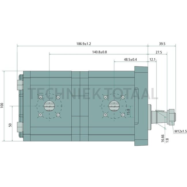 GRANIT Doppelpumpe rechtsdrehend - 25918774, 7700035340, 7700021635, 6005030955 | Fördervolumen: 17 + 11,9 cm³/U