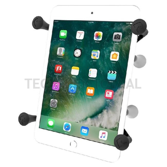 X-Grip-Halteklammer für Tablets C-Kugel - 12260520 | • stabiler und sicherer Halt an allen glatten Oberflächen - horizontal wie vertikal, <br> • seitlich greifende, federgelagerte ‚ÄûGummifinger‚Äú ermöglichen freien Blick auf das Display - keine störende