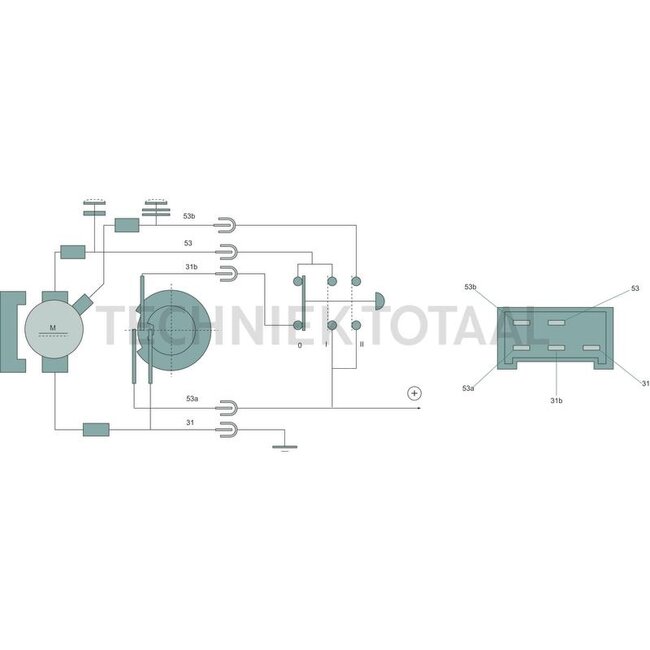 GRANIT Ruitenwissermotor 12 V, 72°, M20 x 1, parkeerstand rechts