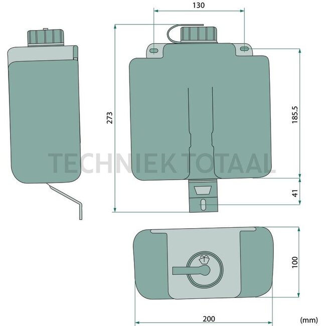 GRANIT Screenwash tank 12 V, 3 liter, with filter and pump, Ø 44 mm