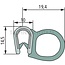 GRANIT Rubber seal - 5 meter - 654921270/5 | Clamping range: 1 - 4 mm | Length: 5 m | B: 19,4 mm | H: 14,5 mm