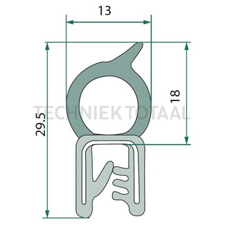 GRANIT Fenstergummi Klemmbereich 2 - 4 mm, 8 x 32 mm - 25 Meter
