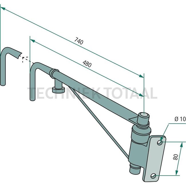 GRANIT Telescopische spiegelhouder rechts - 65418003, 6005021100