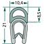 GRANIT Dichtgummi - 25 Meter - 654A1102/25 | Klemmbereich: 1 - 4 mm | Länge: 25 m | B: 10,4 mm | H: 21 mm