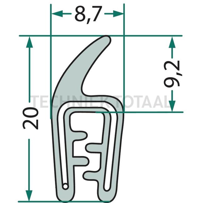 GRANIT Raamrubber - 5 meter - 654A1502/5