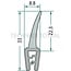GRANIT Rubber seal - 5 meter - 654A1500/5 | Clamping range: 1 - 2,5 mm | Length: 5 m | B: 8,8 mm | H: 33 mm