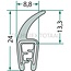 GRANIT Fenstergummi 8,8 x 24 mm, Klemmbereich 1 - 2,5 mm - 5 Meter