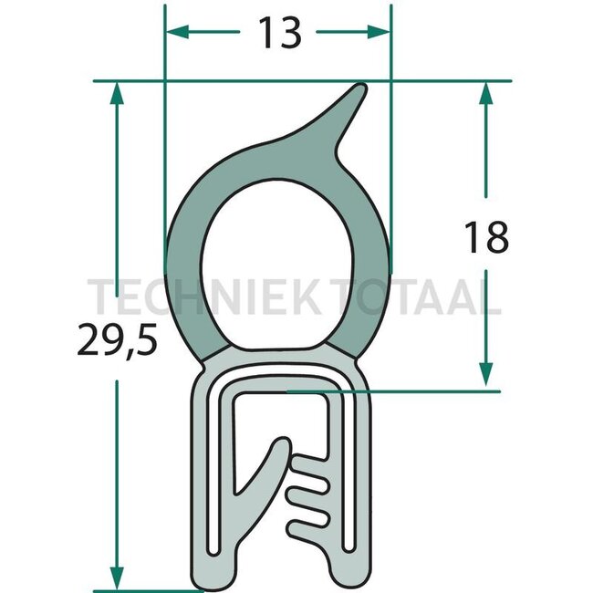 GRANIT Fenstergummi Klemmbereich 1 - 2,5 mm, 13 x 29,5 mm - 25 Meter