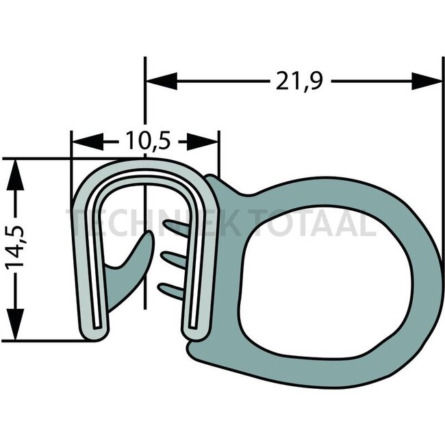 GRANIT Raamrubber - 5 meter - 654A2254/5