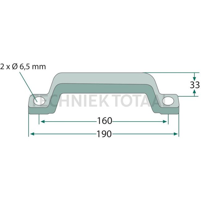 GRANIT Anziehgriff Gummi / Stahl | 160 / 190 mm x 50 mm - 70000006