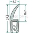 GRANIT Dichtgummi - 5 Meter - 654A1521/5 | Klemmbereich: 1 - 3 mm | Länge: 5 m | B: 8,7 mm | H: 27,3 mm
