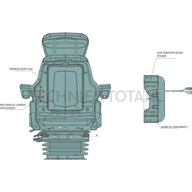 PROBOSS Trekkerstoel PROBOSS AS3510 stof, verwarmd 12 V Deutz-Fahr